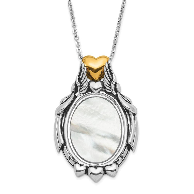 Sterlingsilber Sentimental Expressions & Vergoldet Poliert Antikisiert My Special Angels Perlmutt Halskette