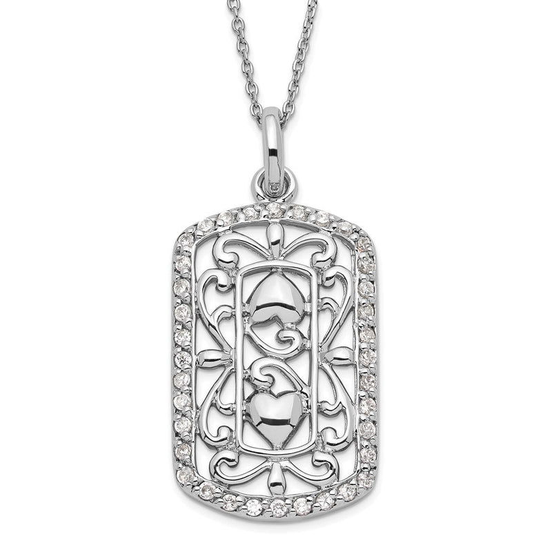 Sterlingsilber Sentimental Expressions Poliert Zirkonia Thankful For You Halskette