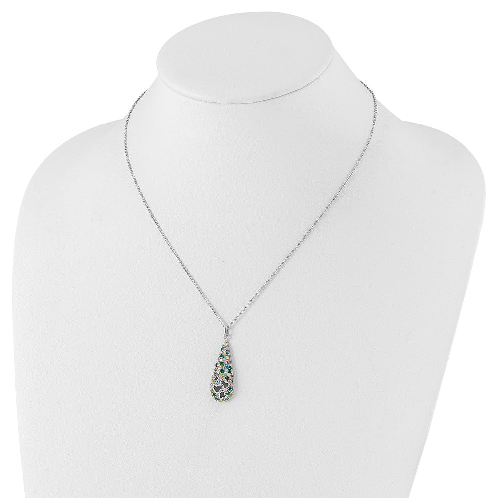 Sterlingsilber Sentimental Expressions Poliert Mehrfarbig Zirkonia Cheerdrops Halskette