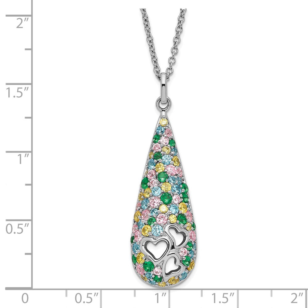 Sterlingsilber Sentimental Expressions Poliert Mehrfarbig Zirkonia Cheerdrops Halskette
