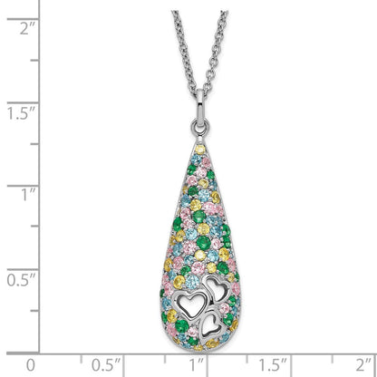 Sterlingsilber Sentimental Expressions Poliert Mehrfarbig Zirkonia Cheerdrops Halskette