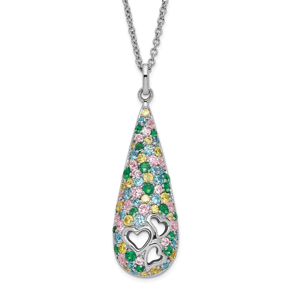 Sterlingsilber Sentimental Expressions Poliert Mehrfarbig Zirkonia Cheerdrops Halskette