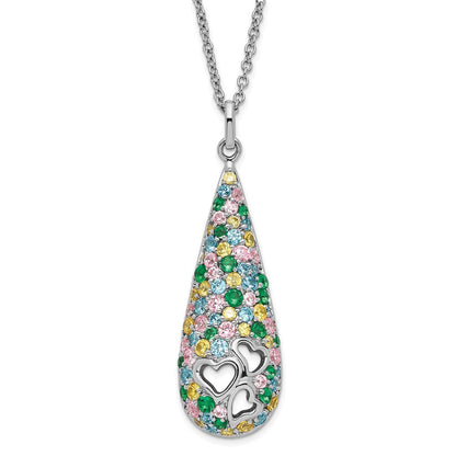 Sterlingsilber Sentimental Expressions Poliert Mehrfarbig Zirkonia Cheerdrops Halskette