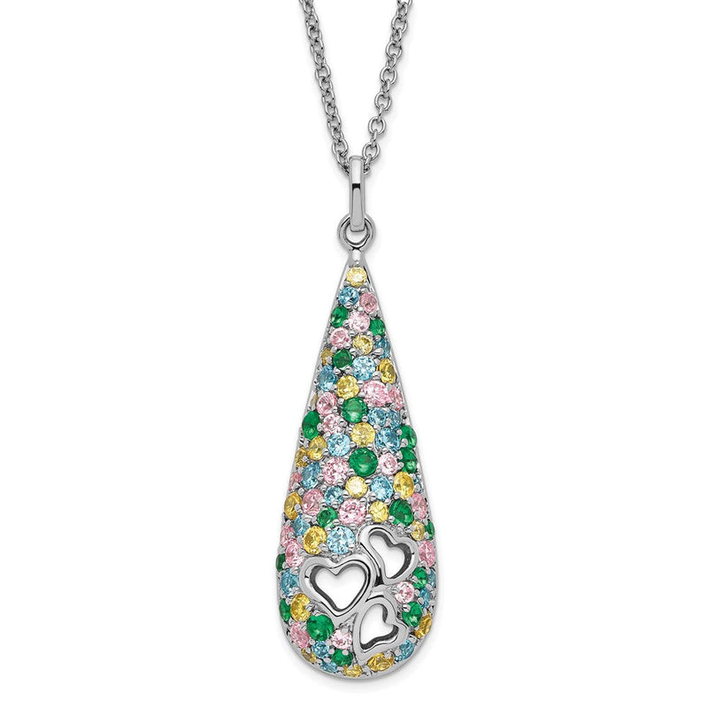 Sterlingsilber Sentimental Expressions Poliert Mehrfarbig Zirkonia Cheerdrops Halskette