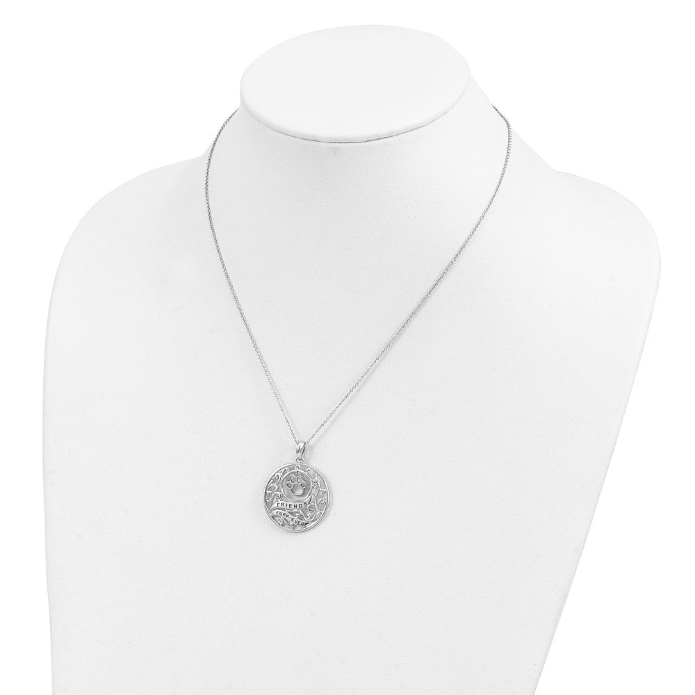 Sterlingsilber Sentimental Expressions Rhodiniert Antikisiert Animal Friends-dog 18 Zoll Halskette