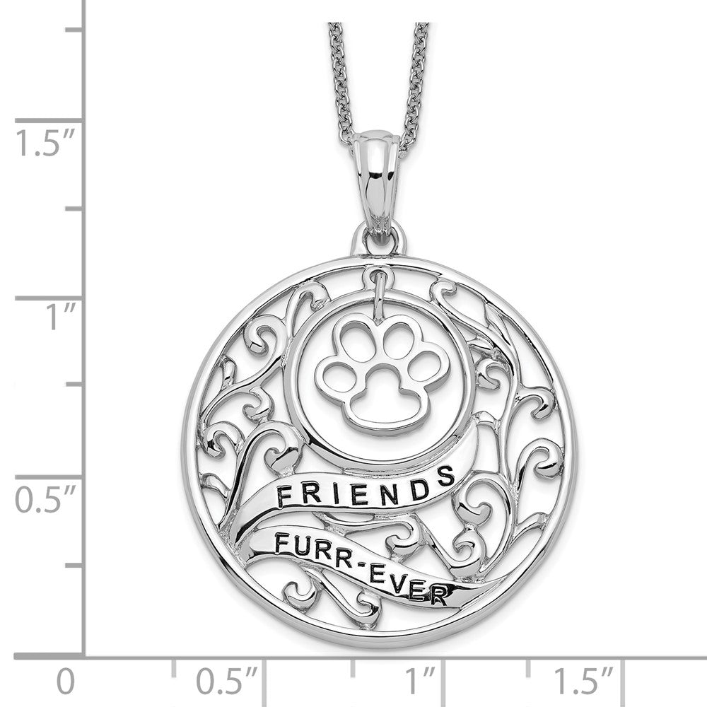 Sterlingsilber Sentimental Expressions Rhodiniert Antikisiert Animal Friends-dog 18 Zoll Halskette
