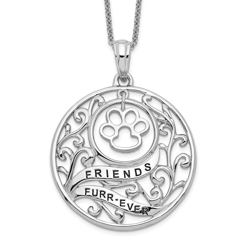 Sterlingsilber Sentimental Expressions Rhodiniert Antikisiert Animal Friends-dog 18 Zoll Halskette