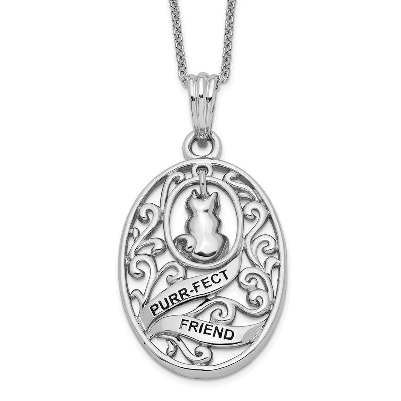 Sterlingsilber Sentimental Expressions Rhodiniert Antikisiert Animal Friends-cat 18 Zoll Halskette