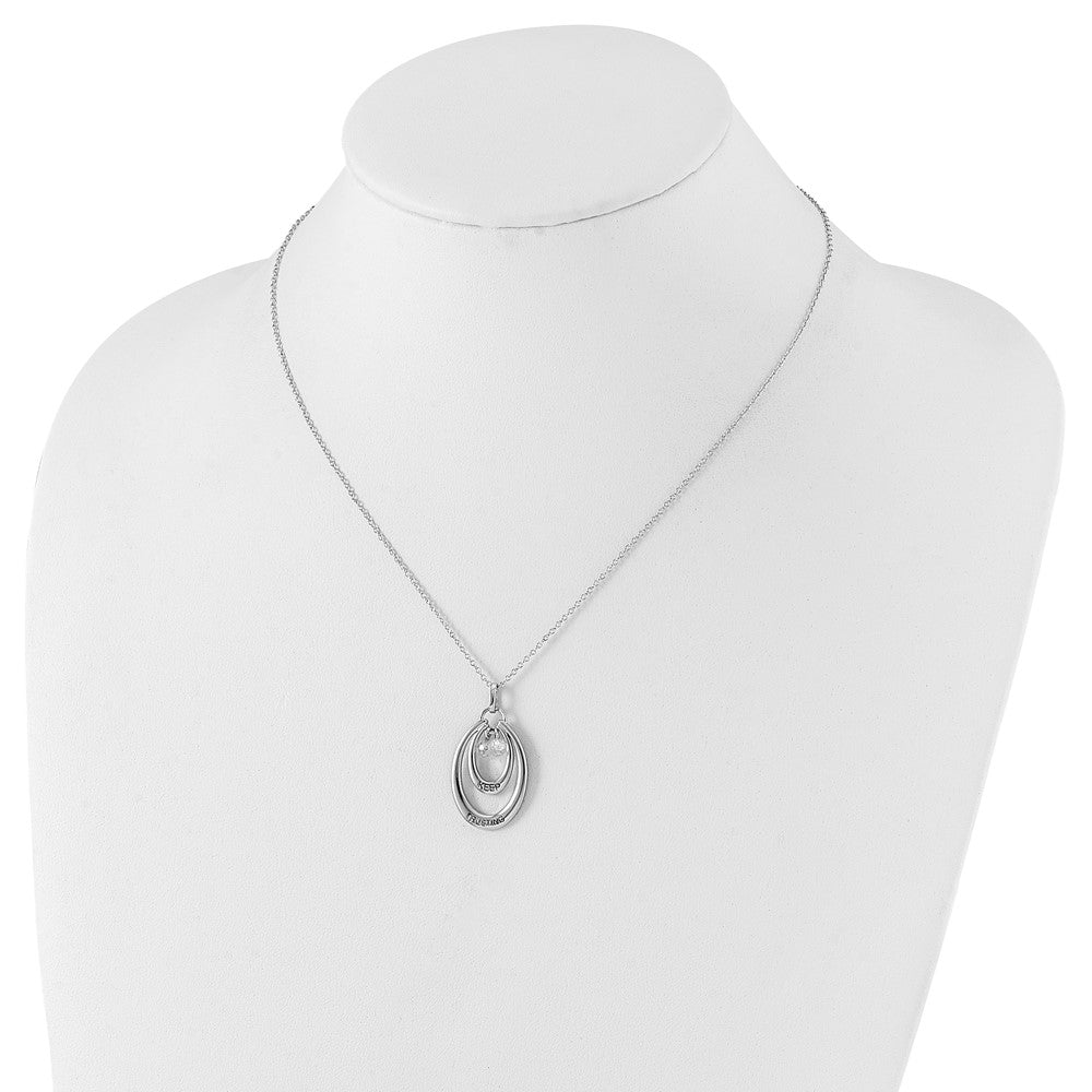 Sterlingsilber Sentimental Expressions Poliert & Antikisiert Zirkonia Keep Trusting Halskette