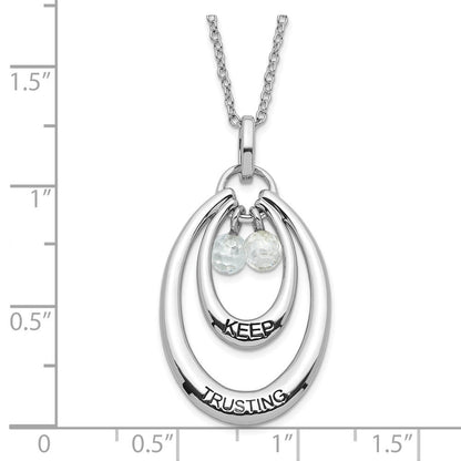 Sterlingsilber Sentimental Expressions Poliert & Antikisiert Zirkonia Keep Trusting Halskette