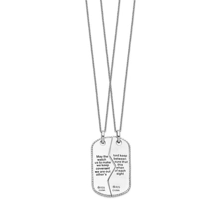Sterlingsilber Sentimental Expressions Rhodiniert Antikisiert Military Erkennungsmarke For Zwei 18 Zoll Necklaces