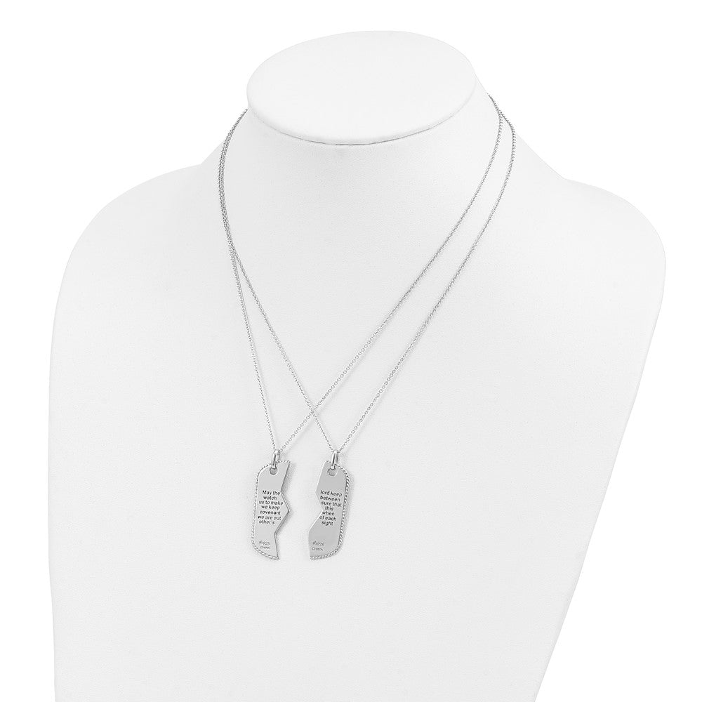 Sterlingsilber Sentimental Expressions Rhodiniert Antikisiert Military Erkennungsmarke For Zwei 18 Zoll Necklaces