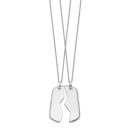 Sterlingsilber Sentimental Expressions Rhodiniert Antikisiert Military Erkennungsmarke For Zwei 18 Zoll Necklaces