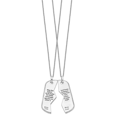 Sterlingsilber Sentimental Expressions Rhodiniert Antikisiert Military Erkennungsmarke For Zwei 18 Zoll Necklaces
