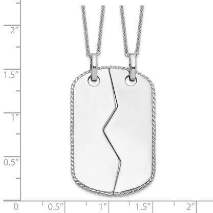 Sterlingsilber Sentimental Expressions Rhodiniert Antikisiert Military Erkennungsmarke For Zwei 18 Zoll Necklaces