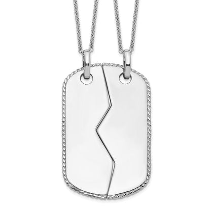 Sterlingsilber Sentimental Expressions Rhodiniert Antikisiert Military Erkennungsmarke For Zwei 18 Zoll Necklaces