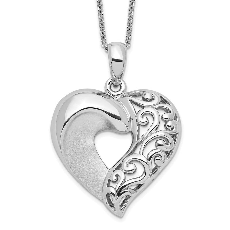 Sterlingsilber Sentimental Expressions Rhodiniert Close To My Herz 18 Zoll Halskette