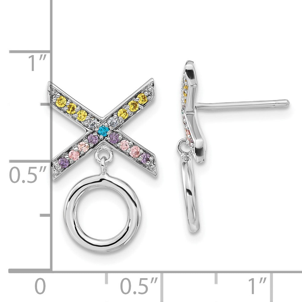 Sterlingsilber Sentimental Expressions Poliert Mehrfarbig Zirkonia Liebe & Kisses Stecker Ohrhänger