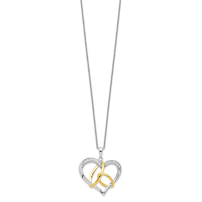 Sterlingsilber Sentimental Expressions Vergoldet Zirkonia To Have und Hold 18 Zoll Halskette