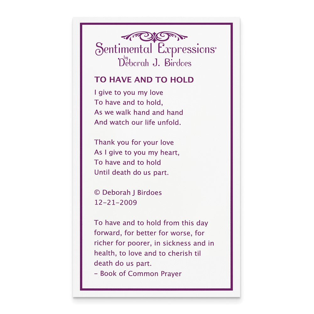 Sterlingsilber Sentimental Expressions Vergoldet Zirkonia To Have und Hold 18 Zoll Halskette