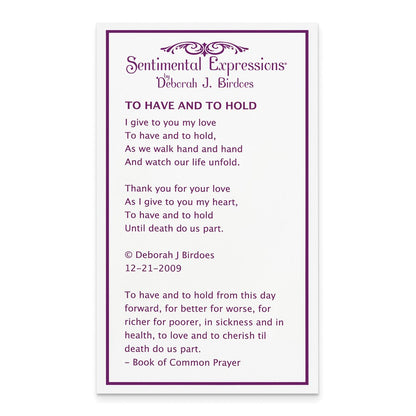 Sterlingsilber Sentimental Expressions Vergoldet Zirkonia To Have und Hold 18 Zoll Halskette