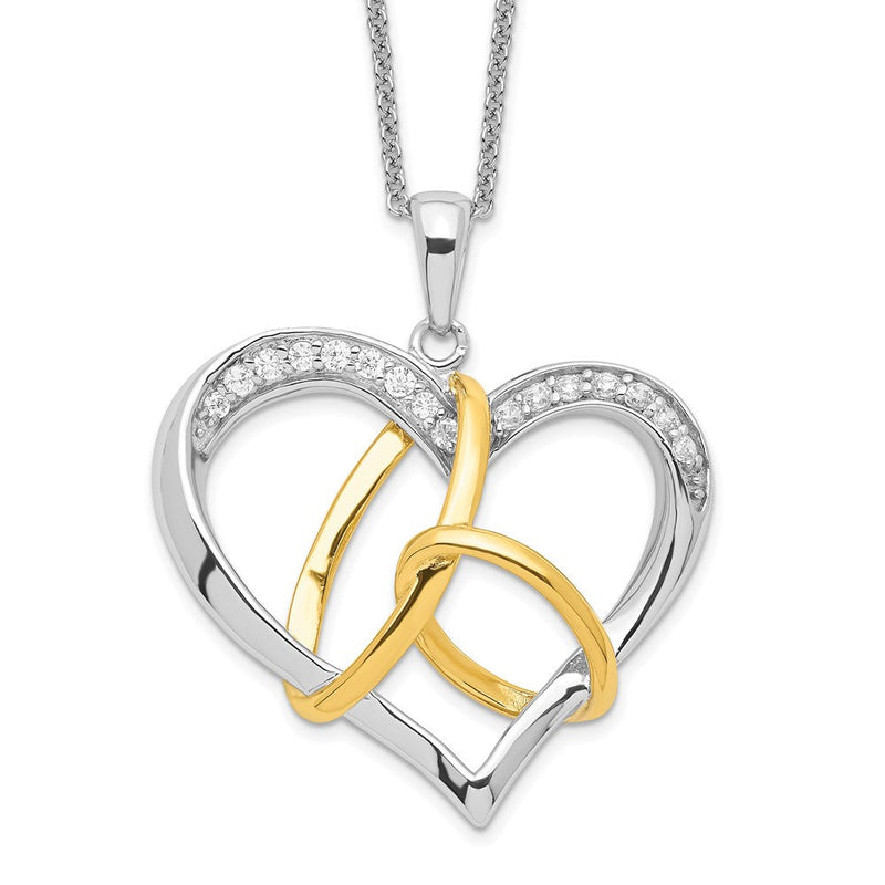 Sterlingsilber Sentimental Expressions Vergoldet Zirkonia To Have und Hold 18 Zoll Halskette