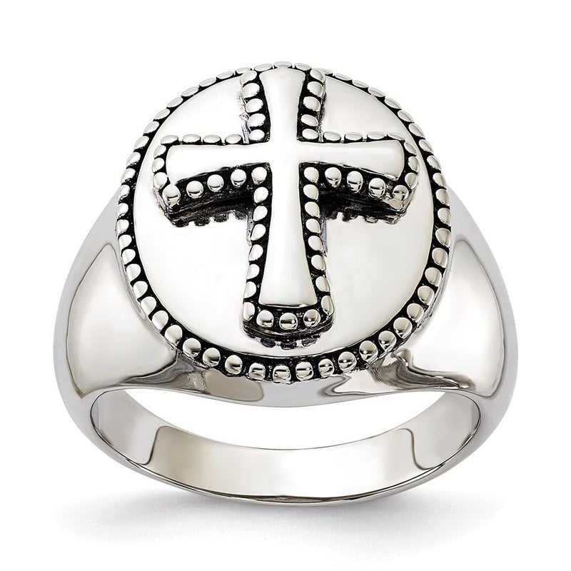 Sterlingsilber Sentimental Expressions Poliert & Antikisiert Boldness Kreuz Ring