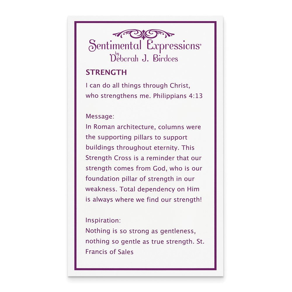 Sterlingsilber Sentimental Expressions Poliert Strength Kreuz Halskette