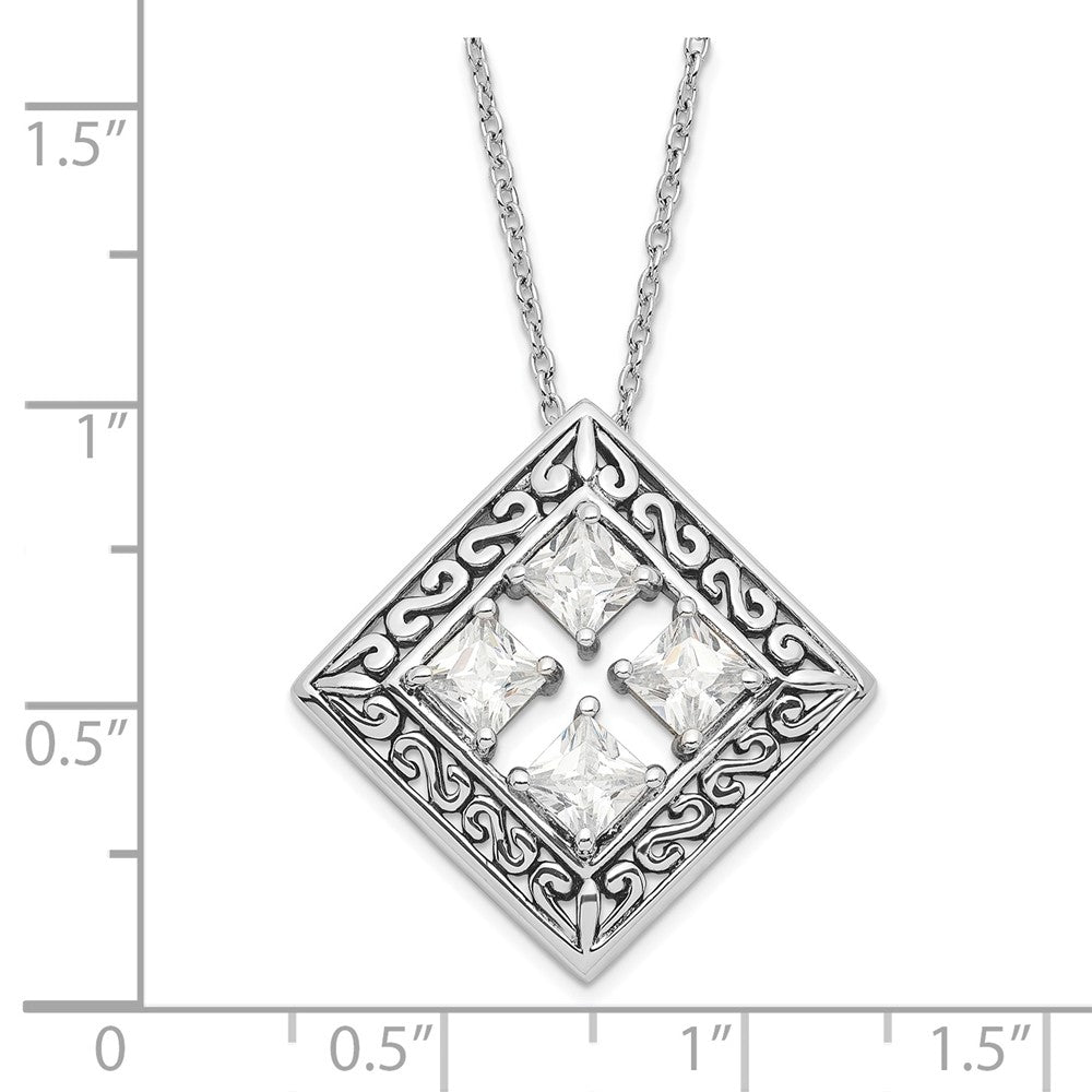 Sterlingsilber Antikisiert Zirkonia Cornerstones Of Integrity Halskette