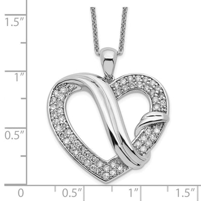 Sterlingsilber Sentimental Expressions Rhodiniert Zirkonia für Immer Grateful 18 Zoll Halskette