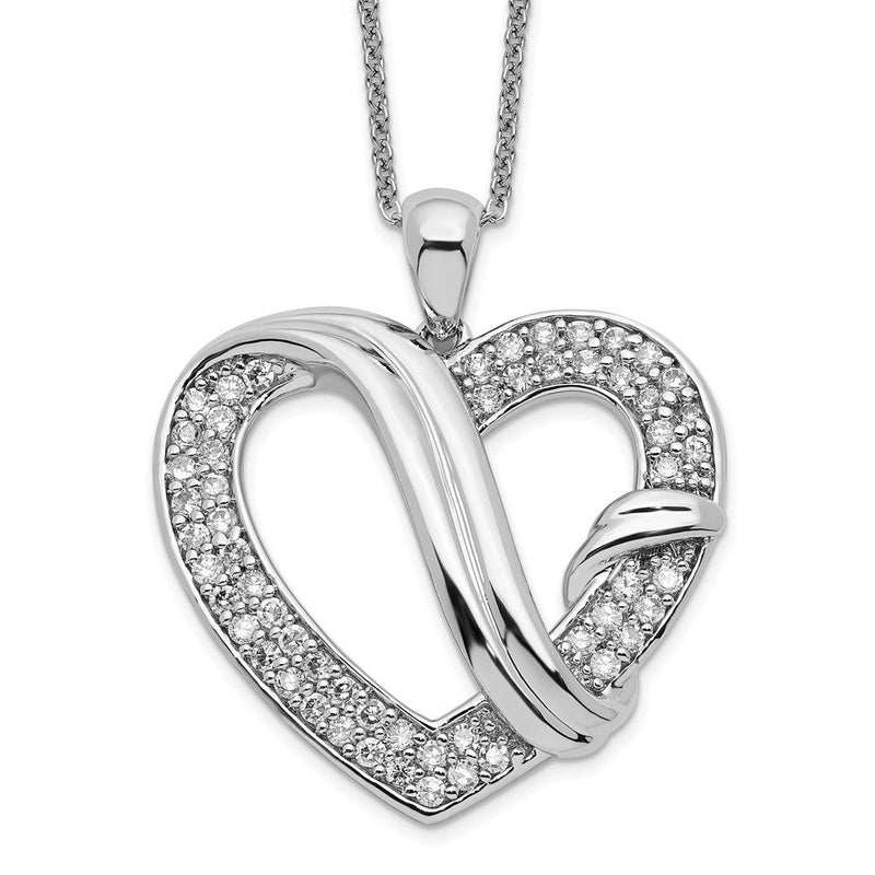Sterlingsilber Sentimental Expressions Rhodiniert Zirkonia für Immer Grateful 18 Zoll Halskette