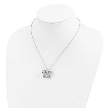 Sterlingsilber Sentimental Expressions Rhodiniert Antikisiert Zirkonia Engel Of Courage 18 Zoll Halskette