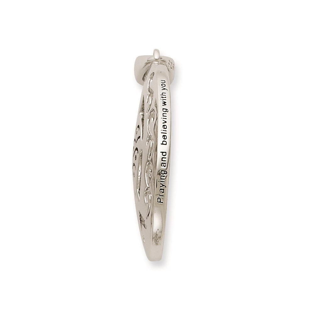 Sterlingsilber Sentimental Expressions Poliert & Antikisiert Betend Believing mit You Halskette
