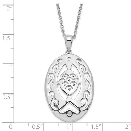 Sterlingsilber Sentimental Expressions Poliert & Antikisiert Betend Believing mit You Halskette