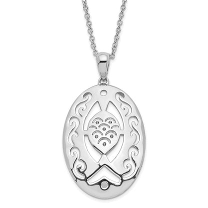 Sterlingsilber Sentimental Expressions Poliert & Antikisiert Betend Believing mit You Halskette