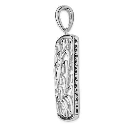 Sterlingsilber Sentimental Expressions Rhodiniert I Care About What You Are Going Through 18 Halskette