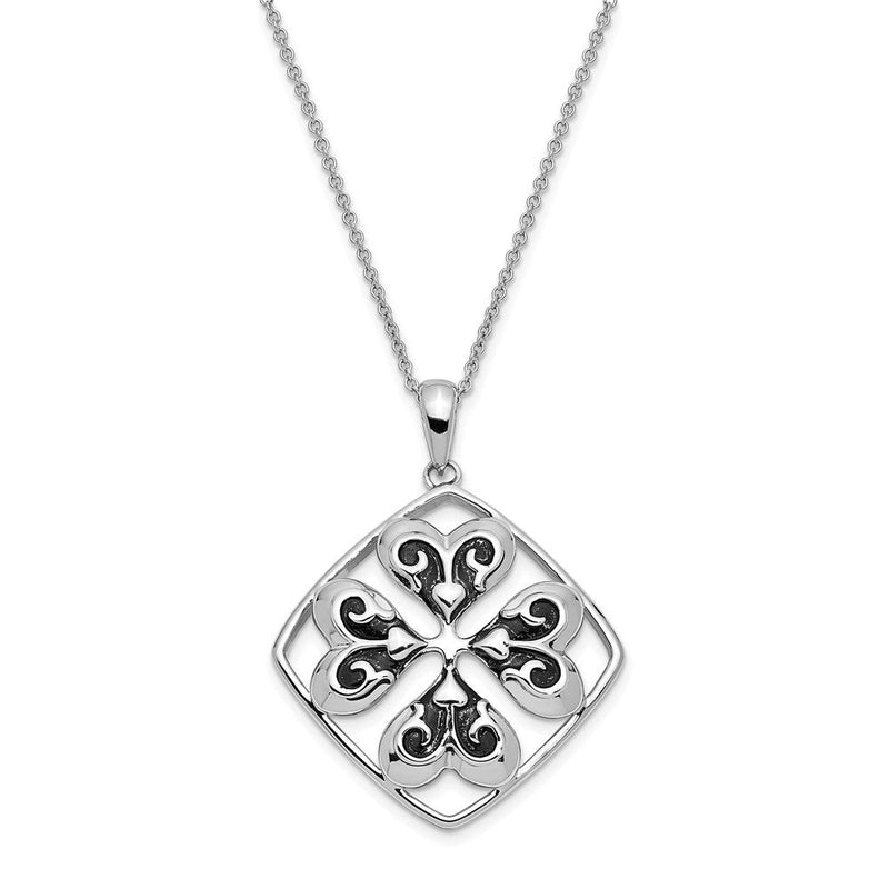 Sterlingsilber Antikisiert Wishing You Luck 18 Zoll Halskette