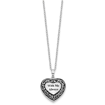 Sterlingsilber Sentimental Expressions Rhodiniert mit Me Immer Ash Halter 18 Zoll Halskette