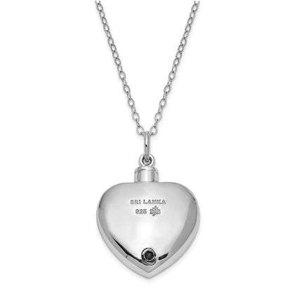 Sterlingsilber Sentimental Expressions Rhodiniert mit Me Immer Ash Halter 18 Zoll Halskette