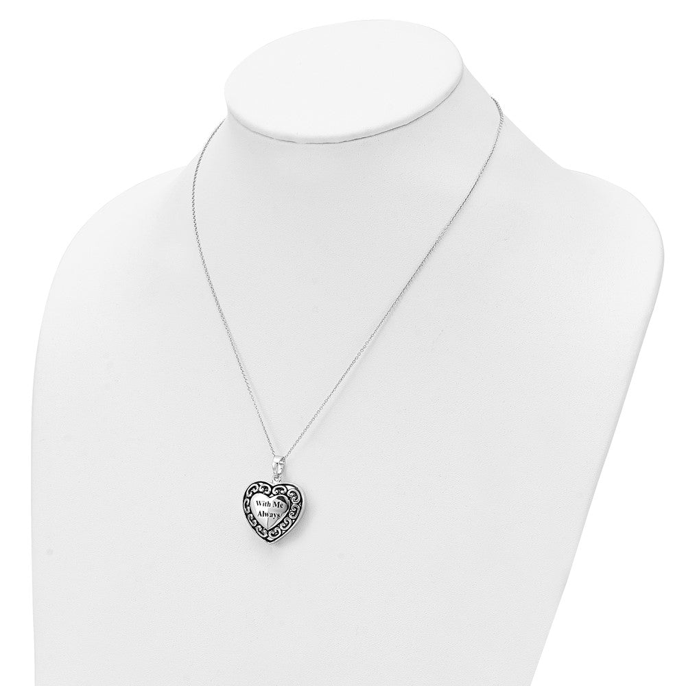 Sterlingsilber Sentimental Expressions Rhodiniert mit Me Immer Ash Halter 18 Zoll Halskette