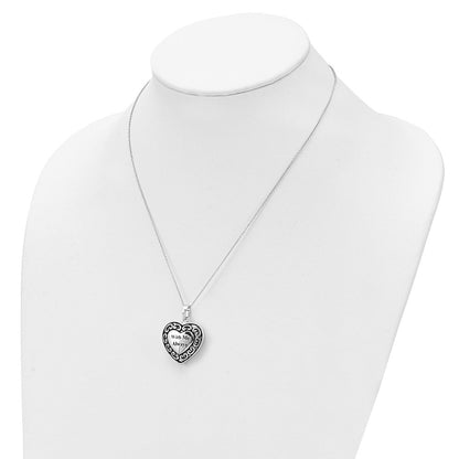 Sterlingsilber Sentimental Expressions Rhodiniert mit Me Immer Ash Halter 18 Zoll Halskette