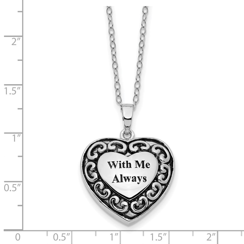 Sterlingsilber Sentimental Expressions Rhodiniert mit Me Immer Ash Halter 18 Zoll Halskette