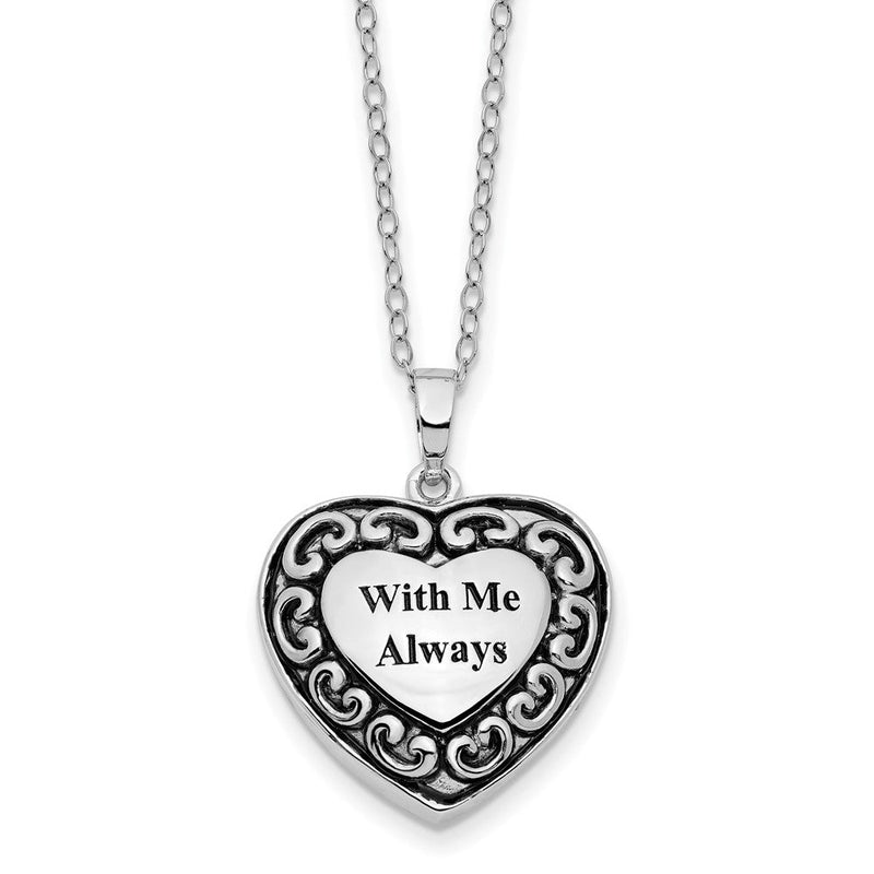 Sterlingsilber Sentimental Expressions Rhodiniert mit Me Immer Ash Halter 18 Zoll Halskette