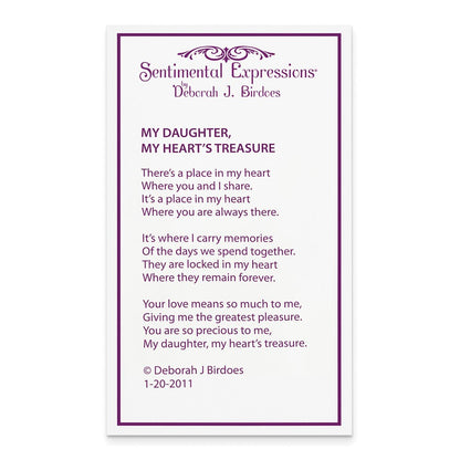 Sterlingsilber Sentimental Expressions Rhodiniert Zirkonia My Tochter, Herz Treasure 18 Zoll Halskette