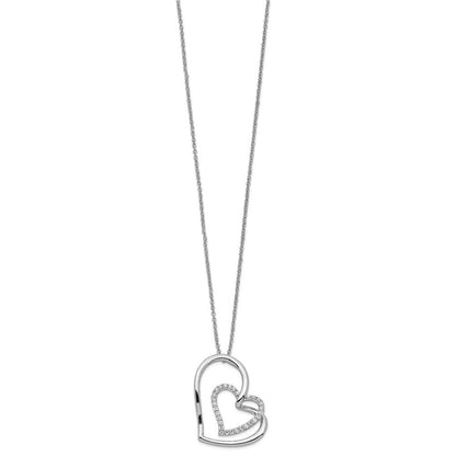 Sterlingsilber Sentimental Expressions Rhodiniert Antikisiert Zirkonia Thank You Oma 18 Zoll Herzen Halskette