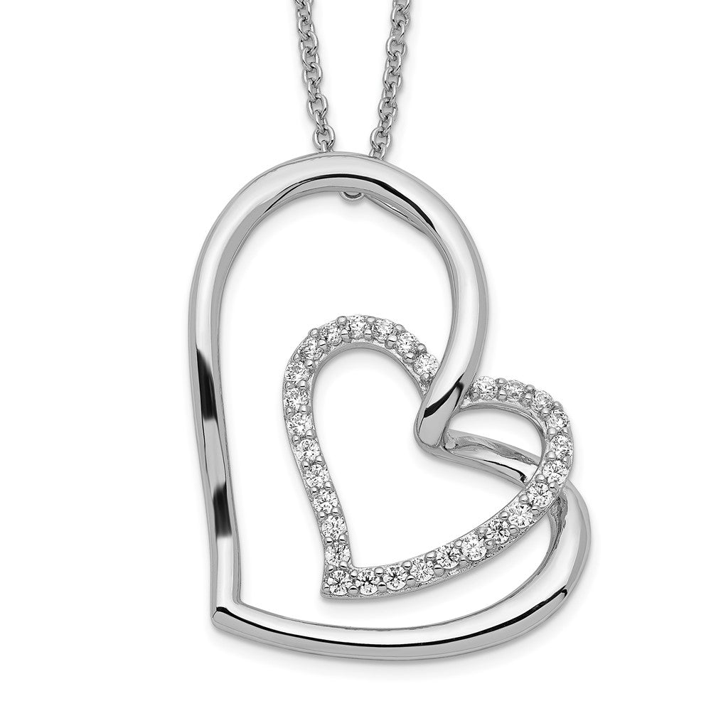 Sterlingsilber Sentimental Expressions Rhodiniert Antikisiert Zirkonia Thank You Oma 18 Zoll Herzen Halskette