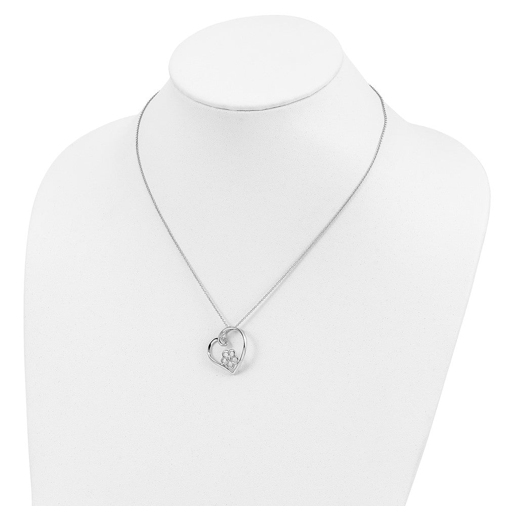 Sterlingsilber Sentimental Expressions Rhodiniert Zirkonia My Special Nichte 18 Zoll Blume in Herz Halskette