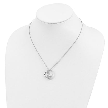 Sterlingsilber Sentimental Expressions Rhodiniert Zirkonia My Special Nichte 18 Zoll Blume in Herz Halskette