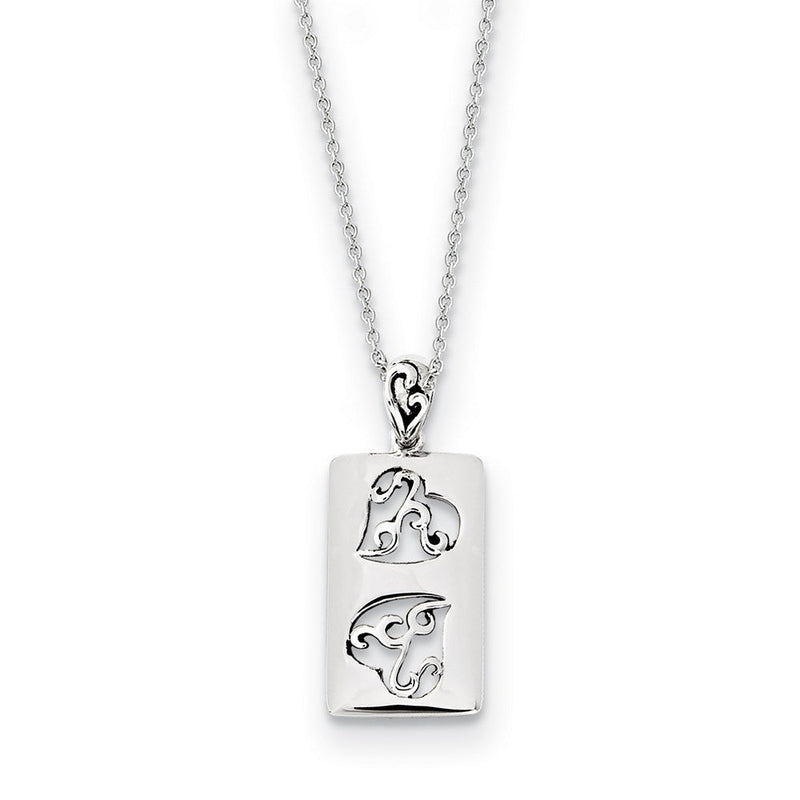 Sterlingsilber Antikisiert Girlfriends Zwei 18 Zoll Halskette