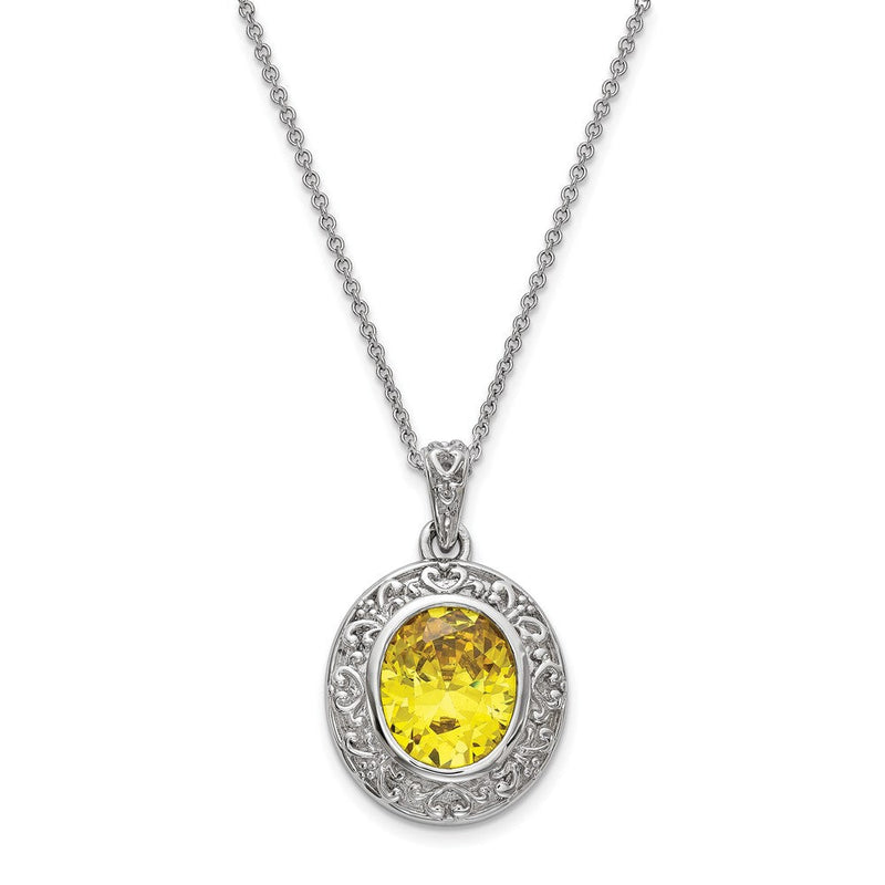 Sterlingsilber Sentimental Expressions Zirkonia Old Friends Are Golden 18 Zoll Halskette
